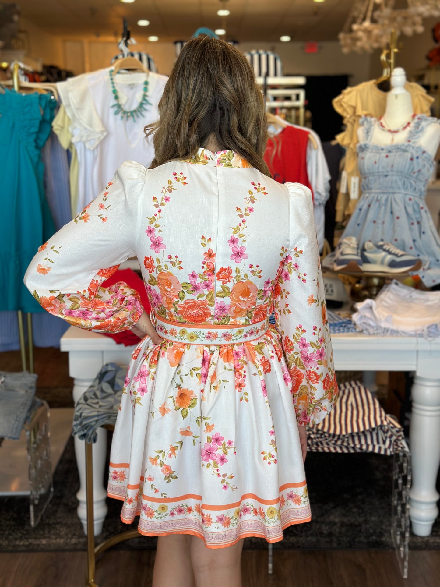 Orange Floral Dress
