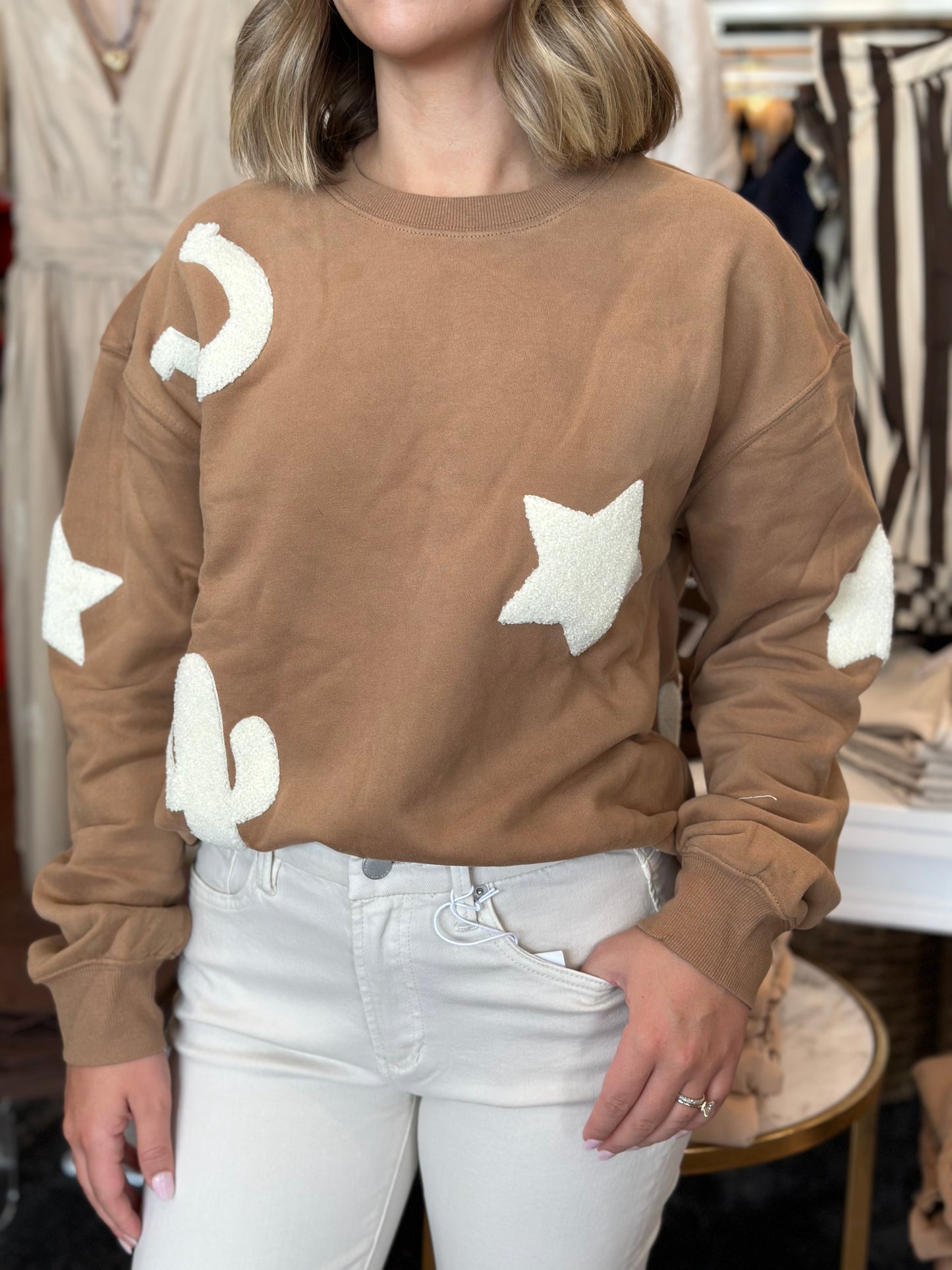 Western Patchwork Sweatshirt