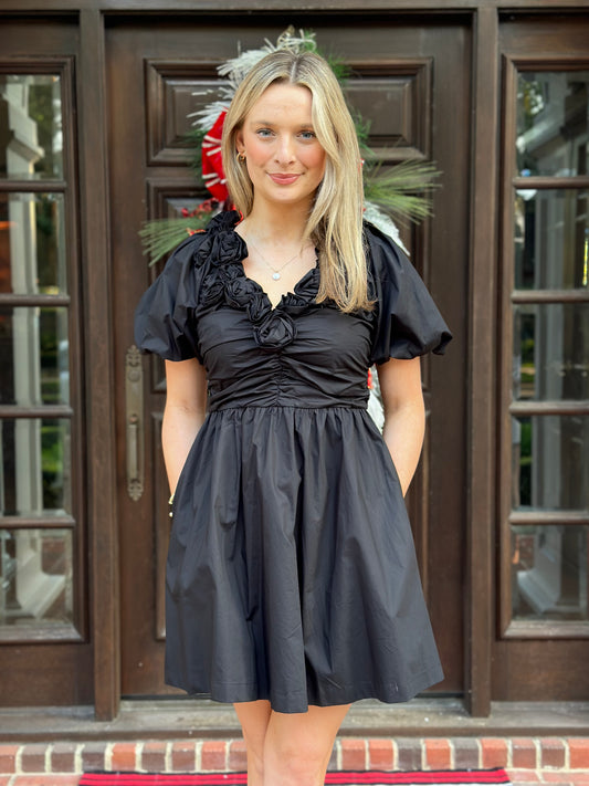 Floral Black Dress