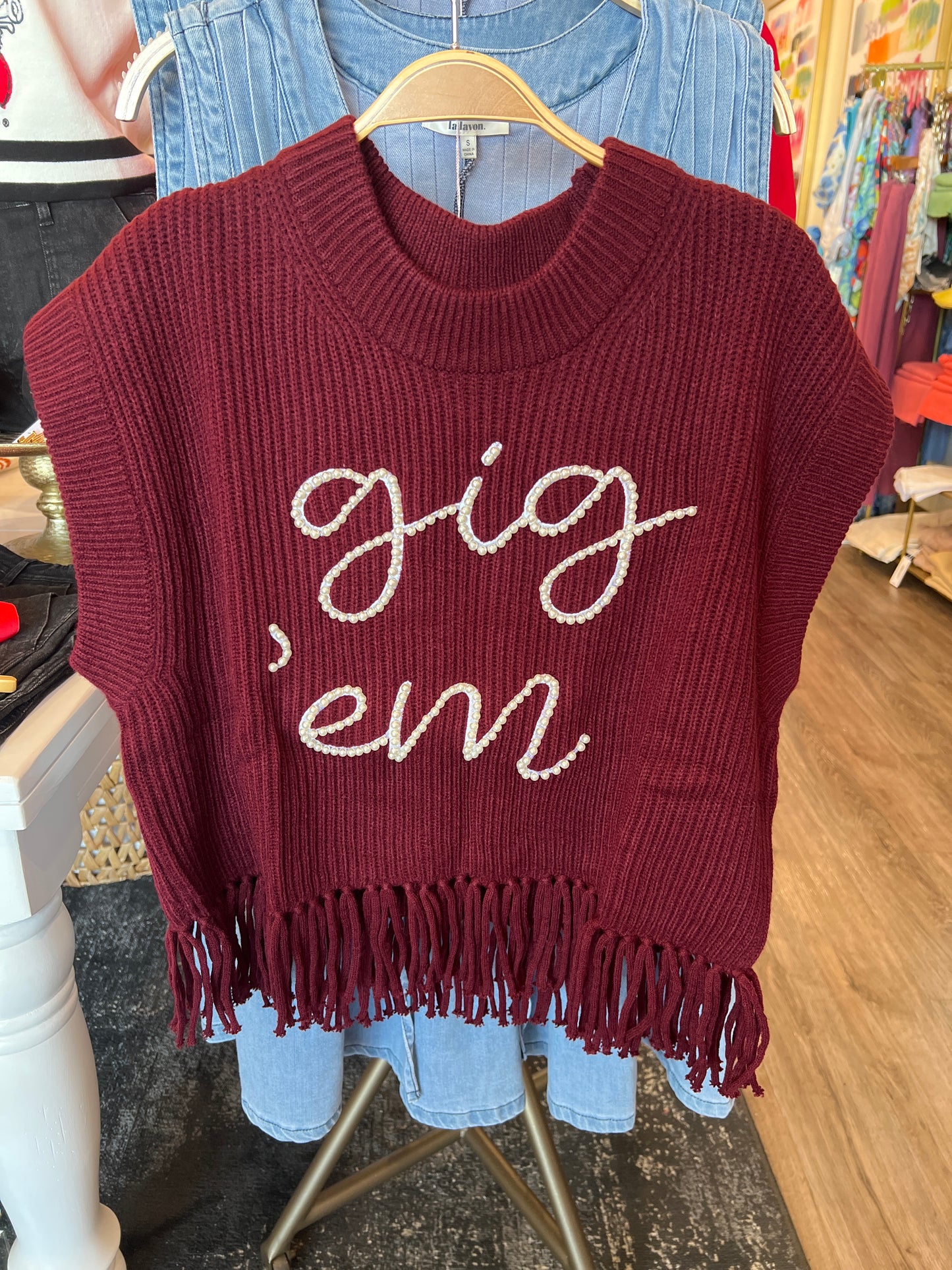 Gig Em Sweater Vest