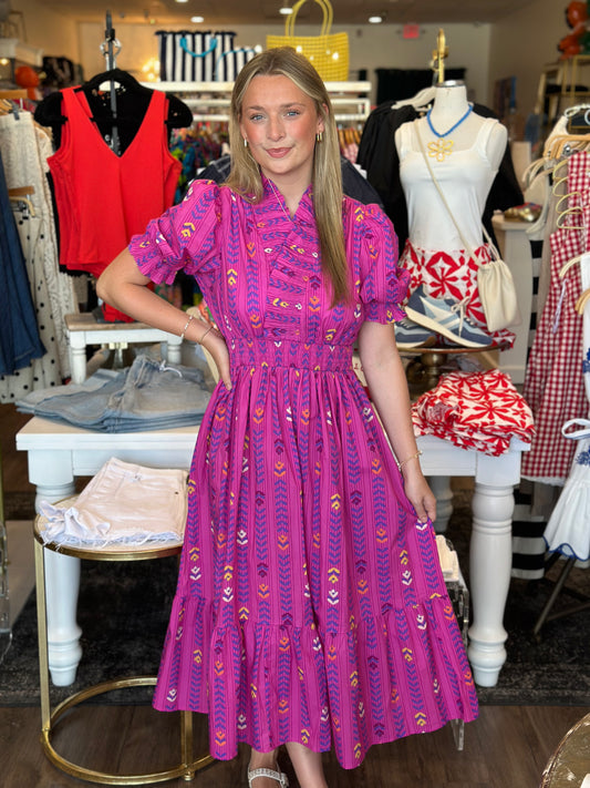 Magenta Mix Maxi Dress