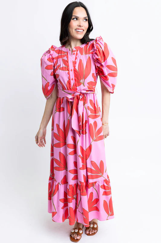 Puff Sleeve Floral Maxi Dress