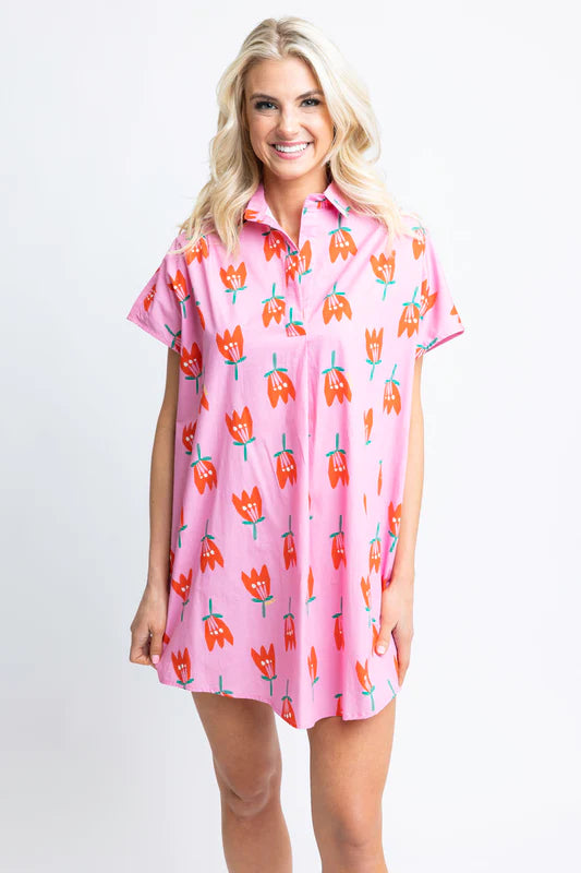 Poplin Poppy Shirt Dress