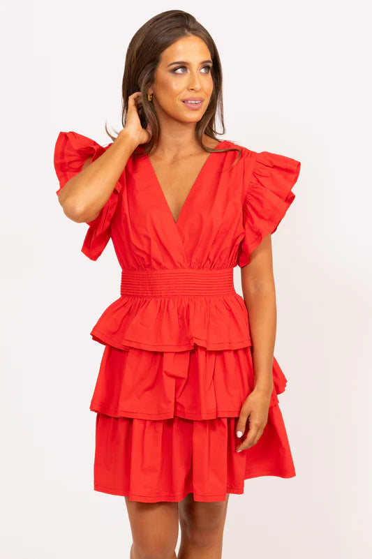 Red Ruffle Dress