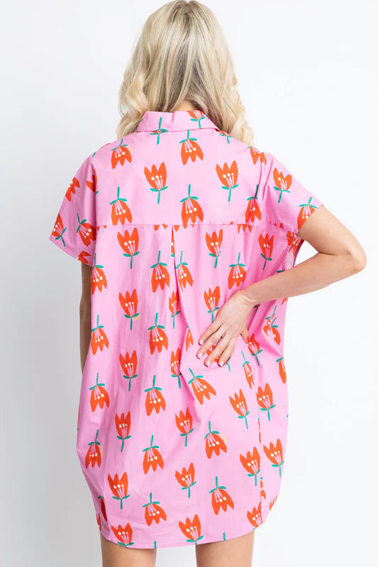 Poplin Poppy Shirt Dress