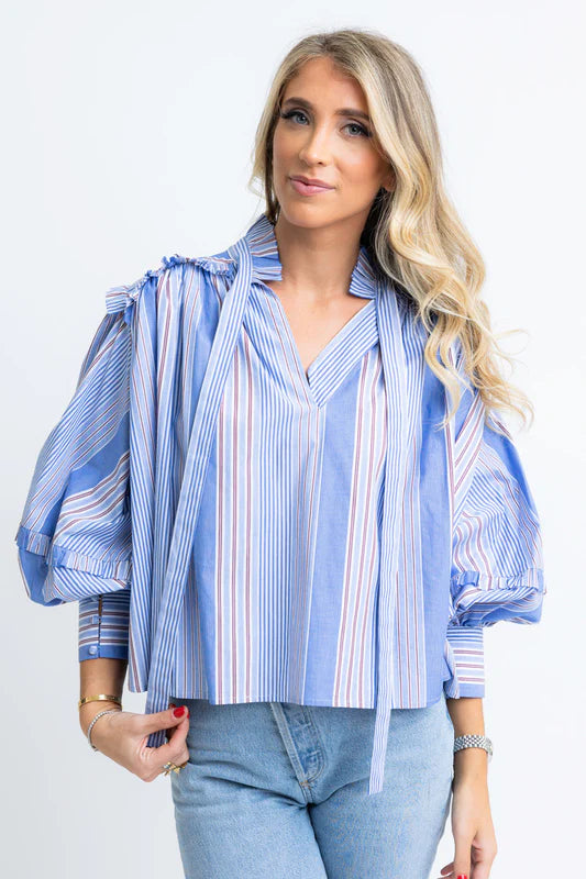 Menswear Ruffle Top