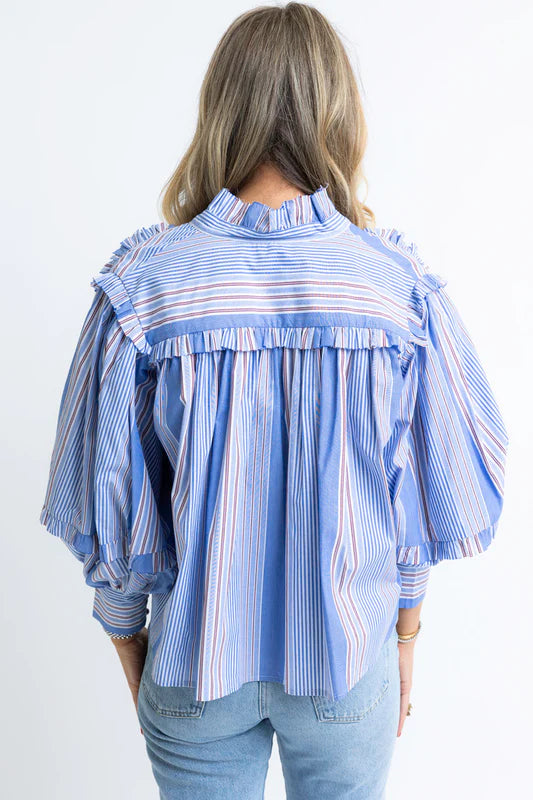 Menswear Ruffle Top