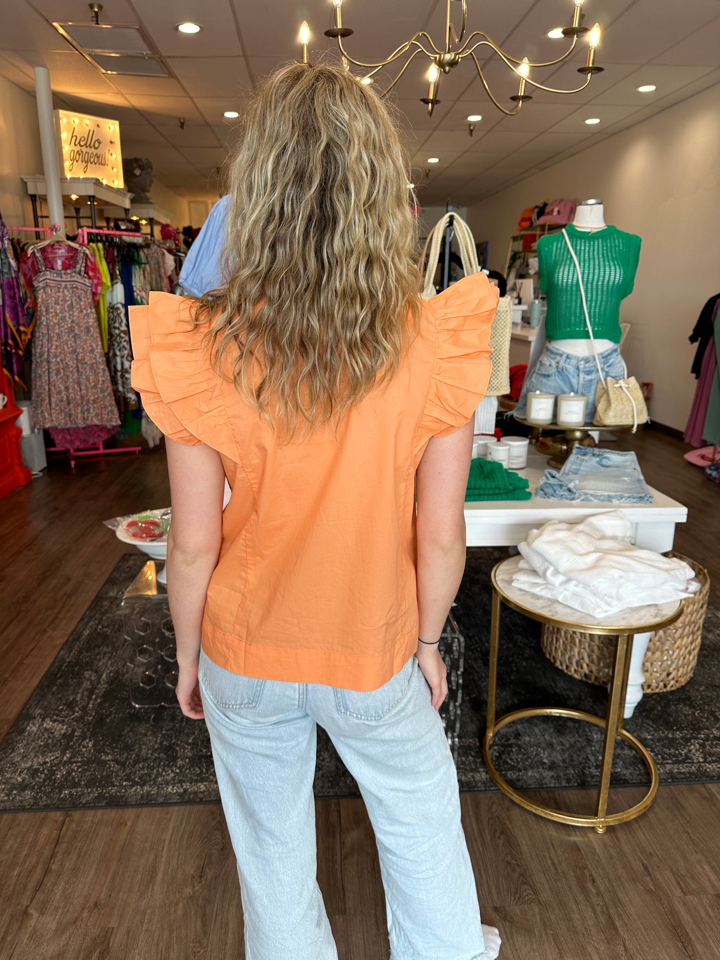 PEACHY RUFFLE TOP