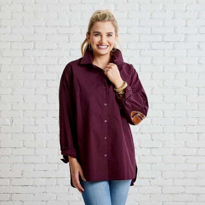 Preppy Game Day Top Maroon