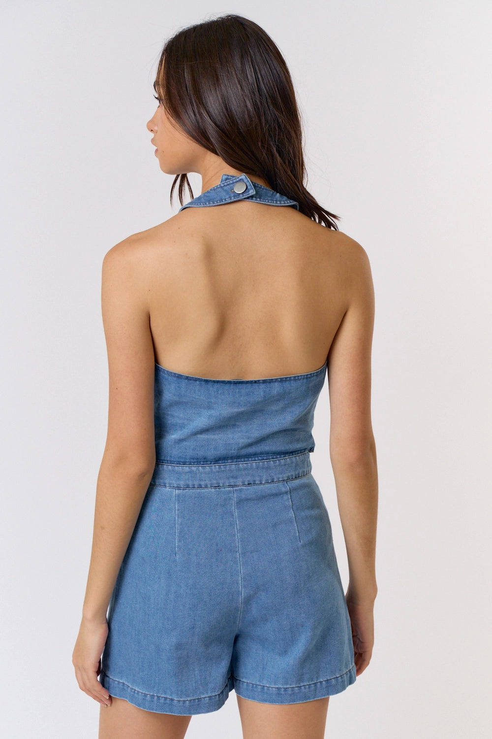 Halter Denim Romper